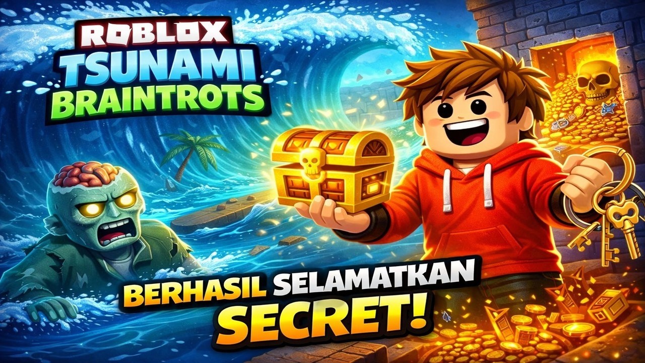 Roblox | Escape Tsunami For Brainrots | Berhasil Selamatkan Secret