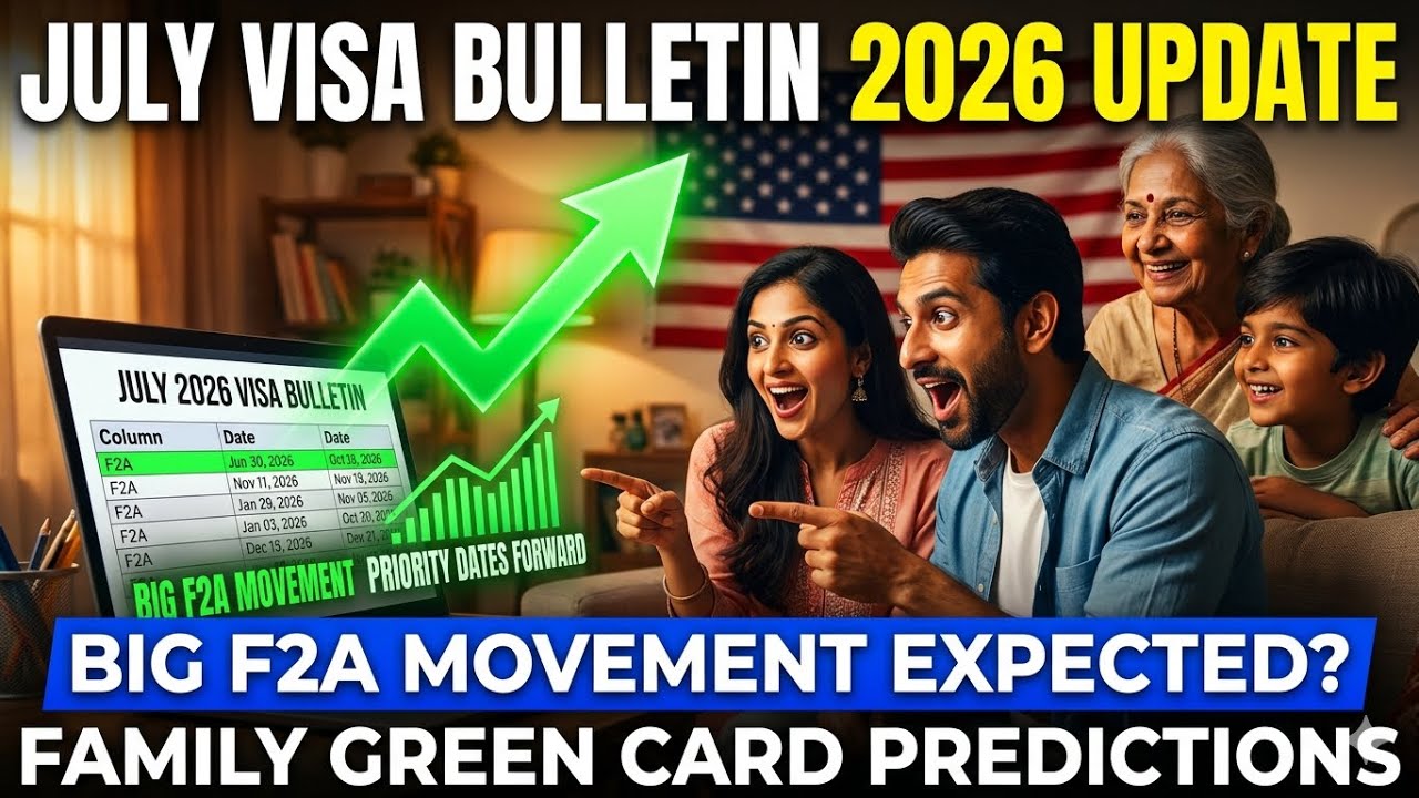 July Visa Bulletin 2026 Update | Big F2A Movement Expected? Family Green Card Predictions