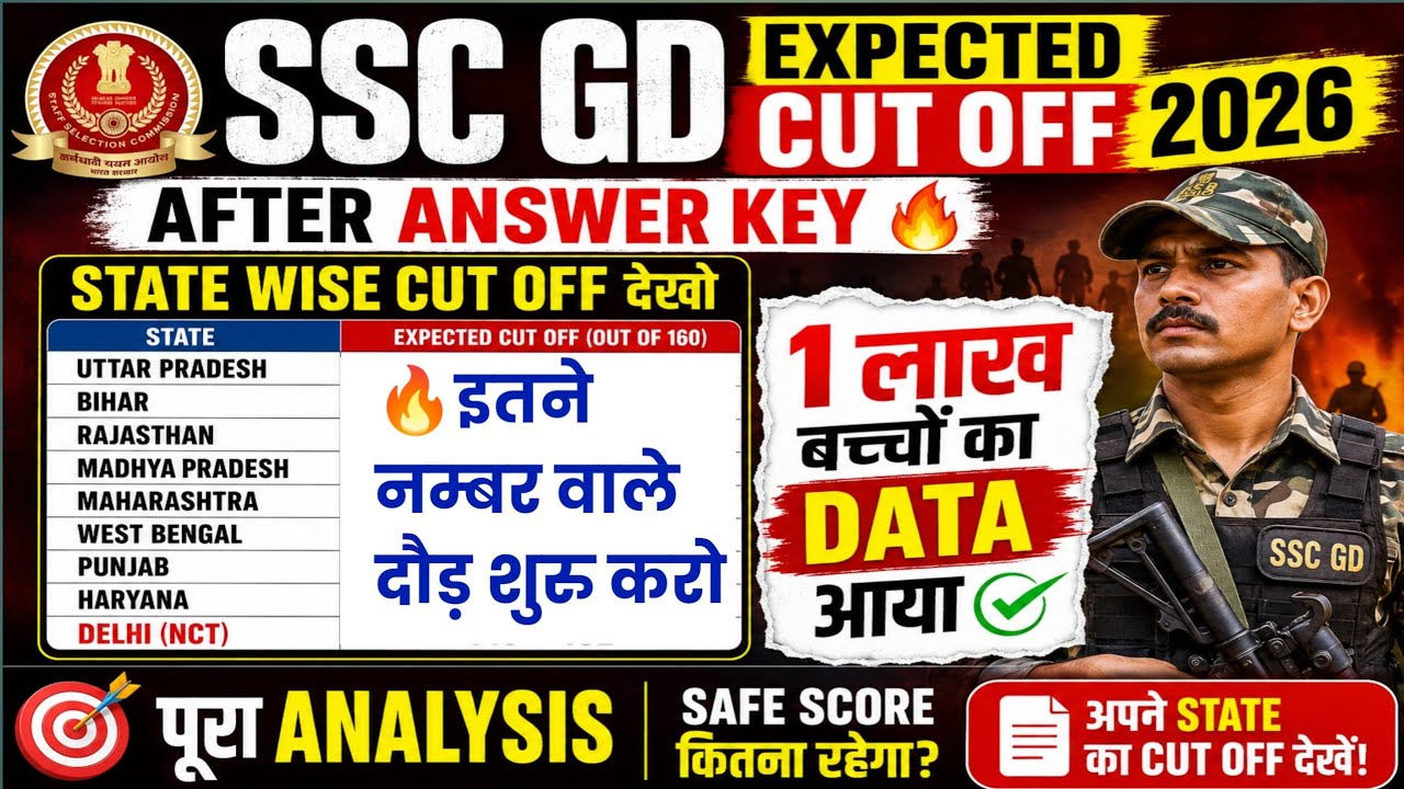 SSC GD Cut Off 2026 || Expected Cut Off || Cut Off After Answer Key || SSC GD Expected Cut Off 2026