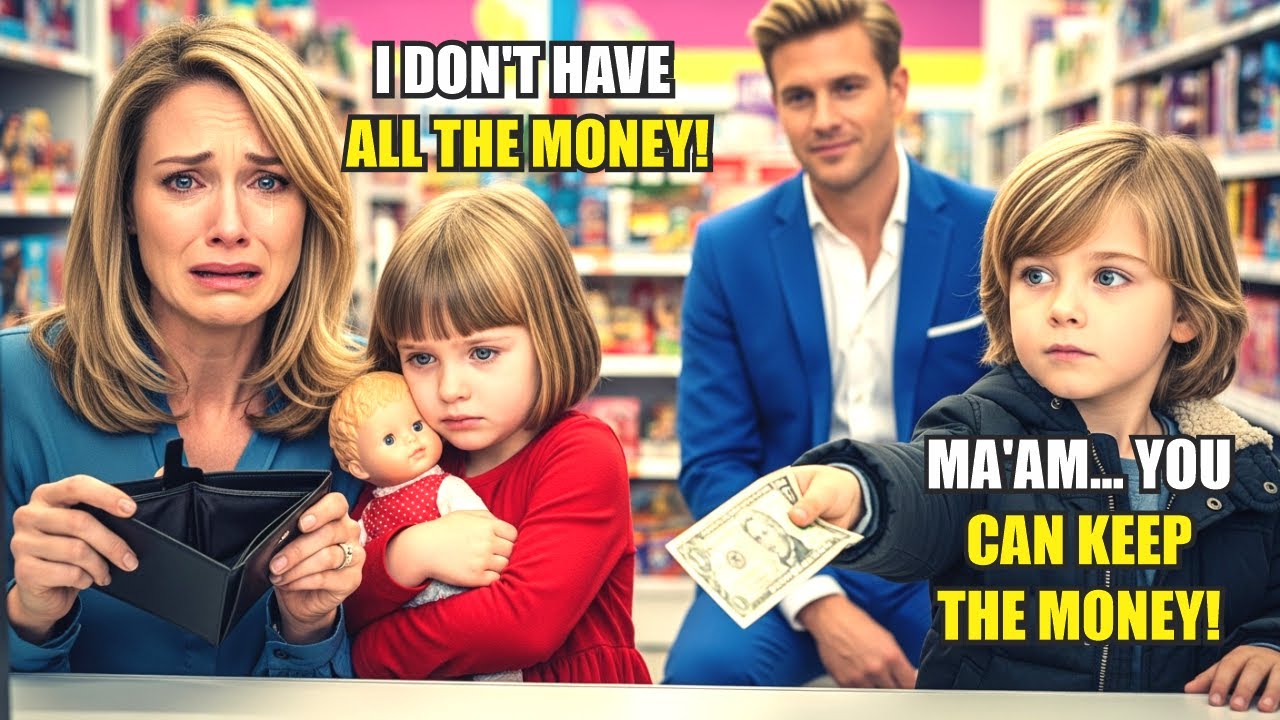POOR MOM TRIES TO GET CHRISTMAS GIFT FOR HER DAUGHTER, BUT LACKS $10 UNTIL A RICH BOY WALKS IN