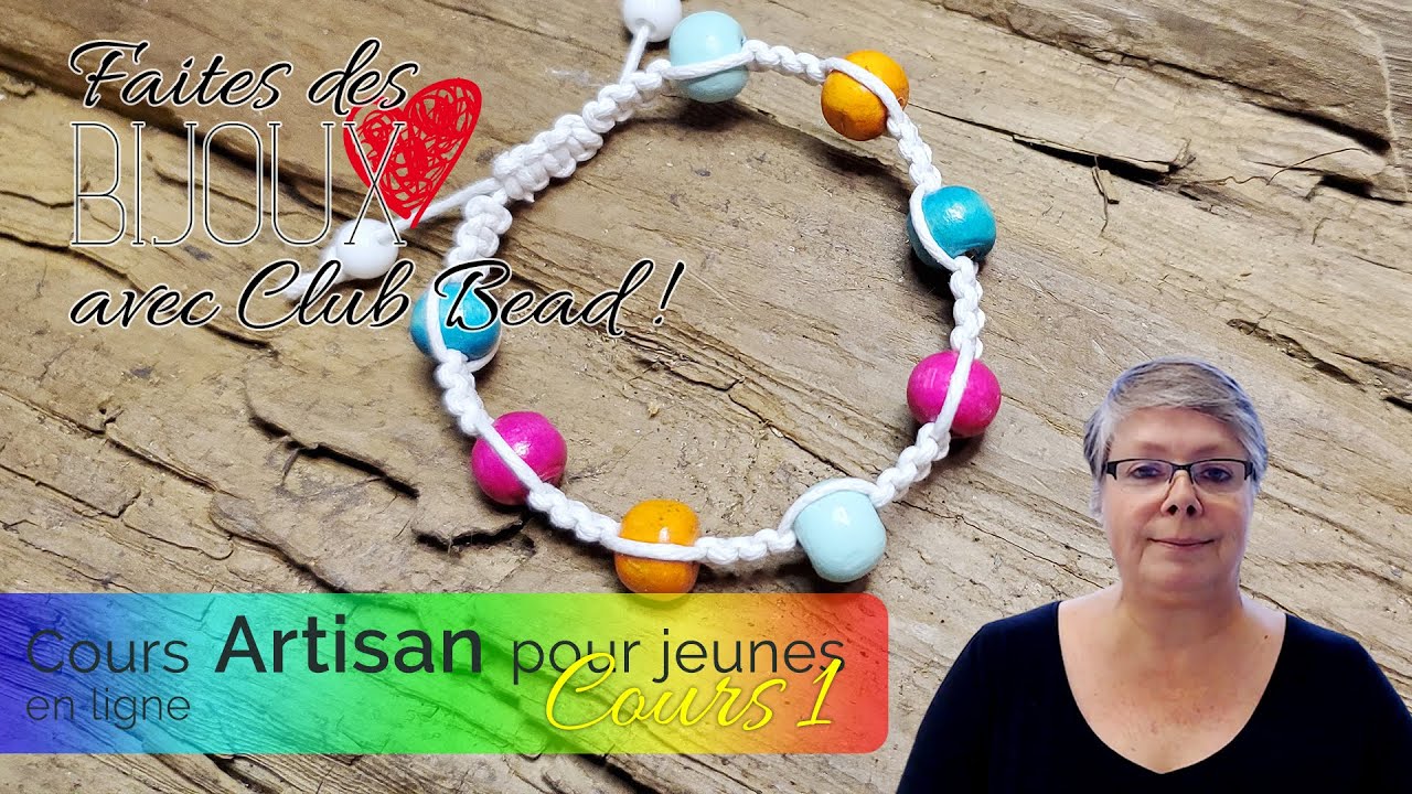 Artisan pour jeunes cours 1 - Confection d’un bracelet simple en macramé.