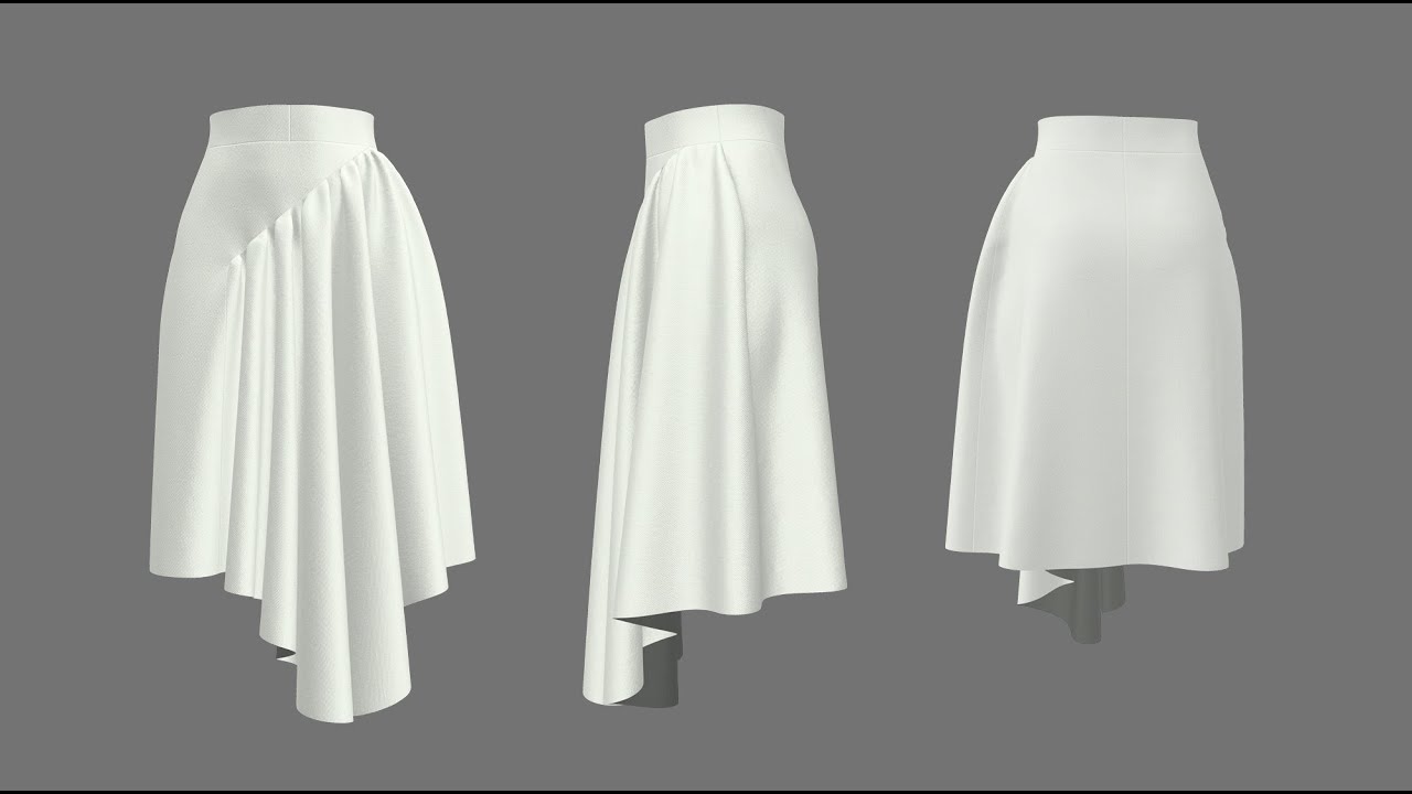 9.5 Marvelous Designer Skirts: Gathered Midi Skirt