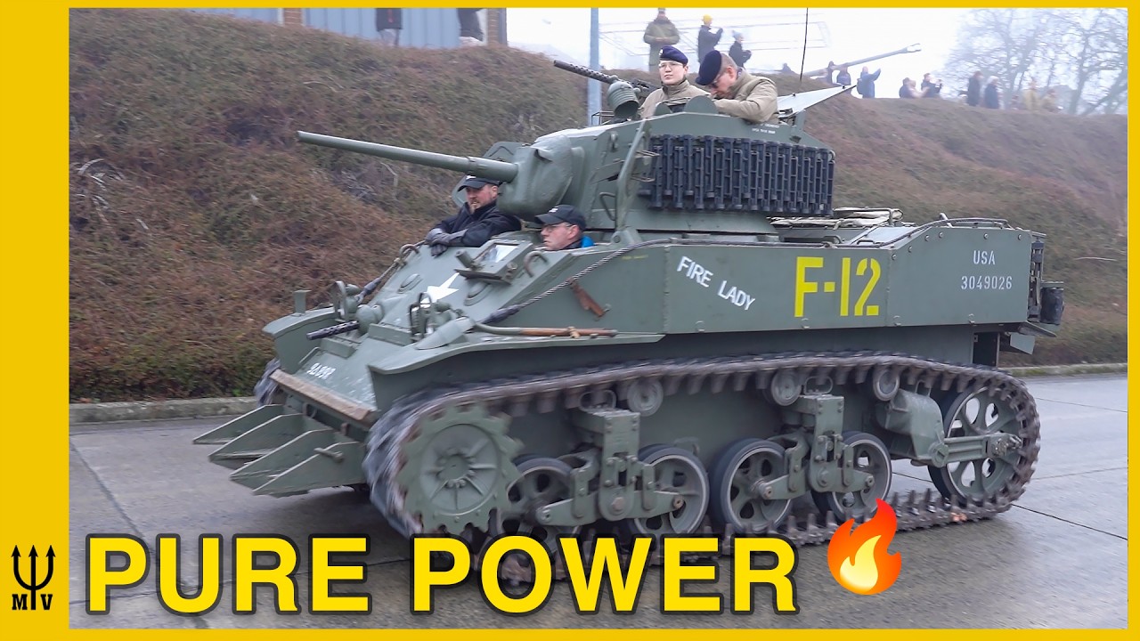 Watch Historic WWII Military Vehicles Parade (e.g. M4 Sherman, M10, M7 Priest)