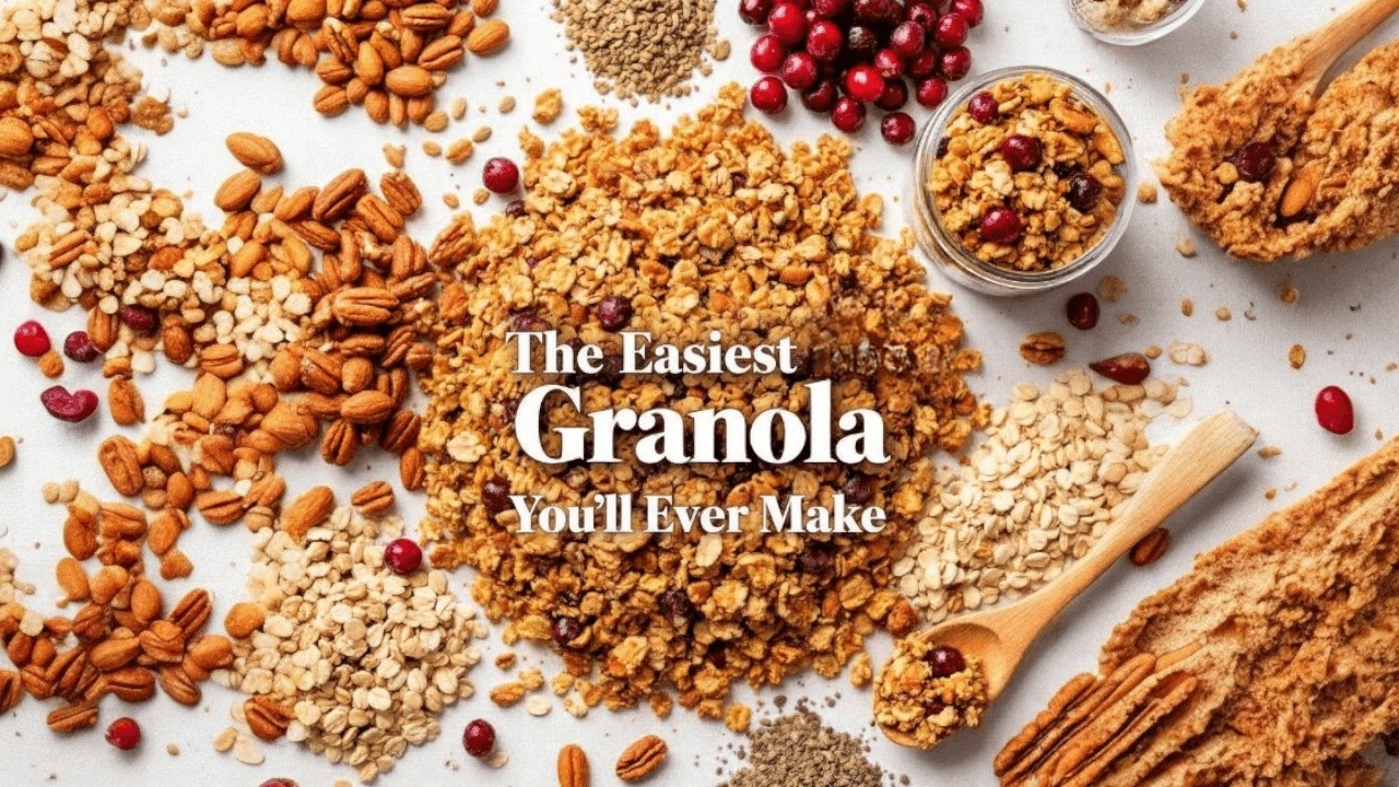 The Easiest Healthy Oil-Free GRANOLA You'll Ever Make #homemadegranola #healthygranola