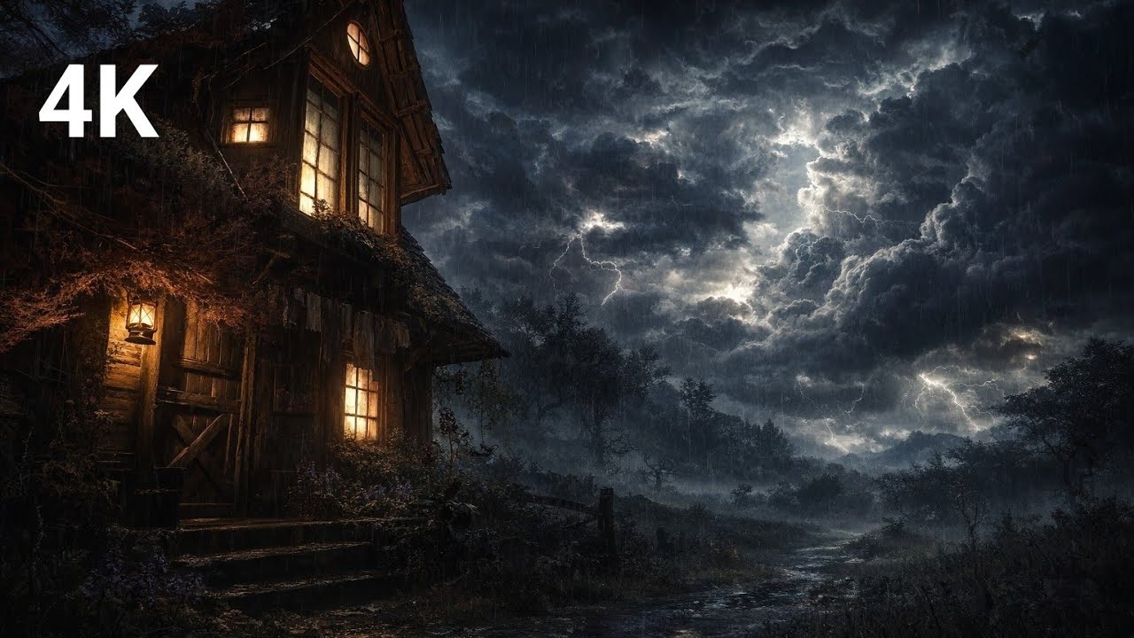 Let the Village Rain Carry You to Sleep 🌧️🛌 10 Hours of Gentle Thunder & Rain in a Secluded