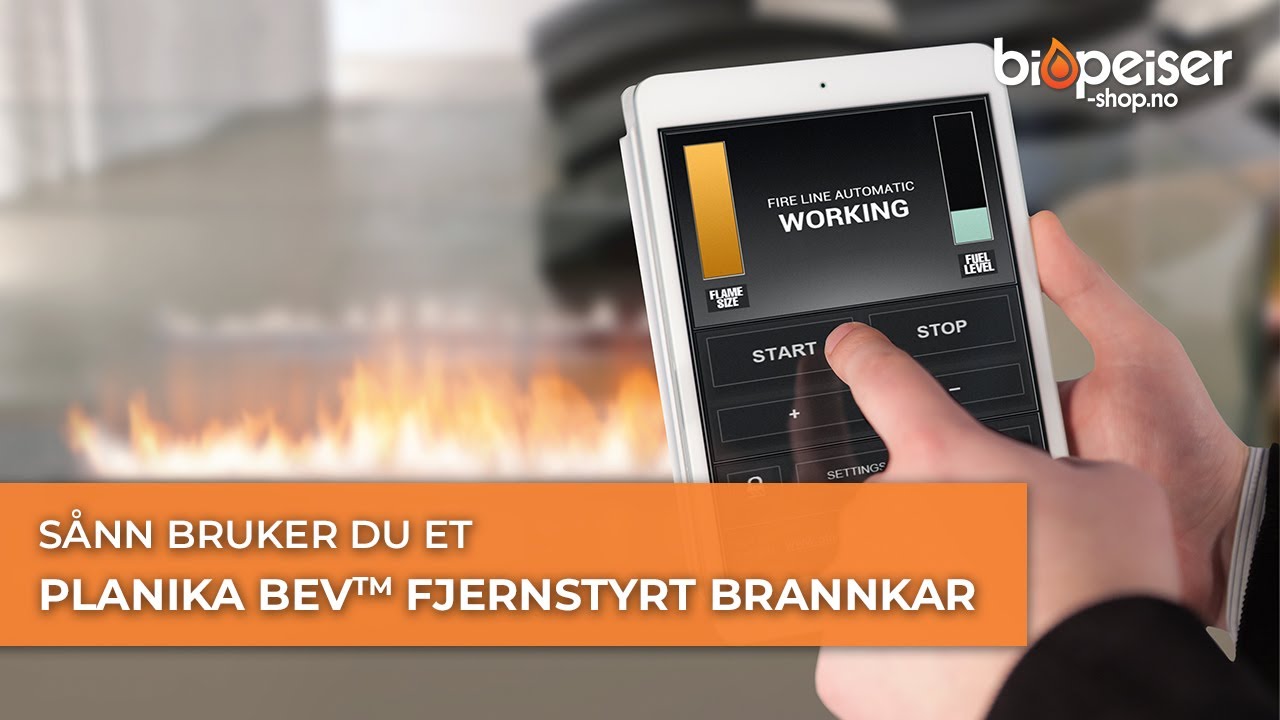 S&aring;nn bruker du et Planika BEV fjernstyrt brannkar