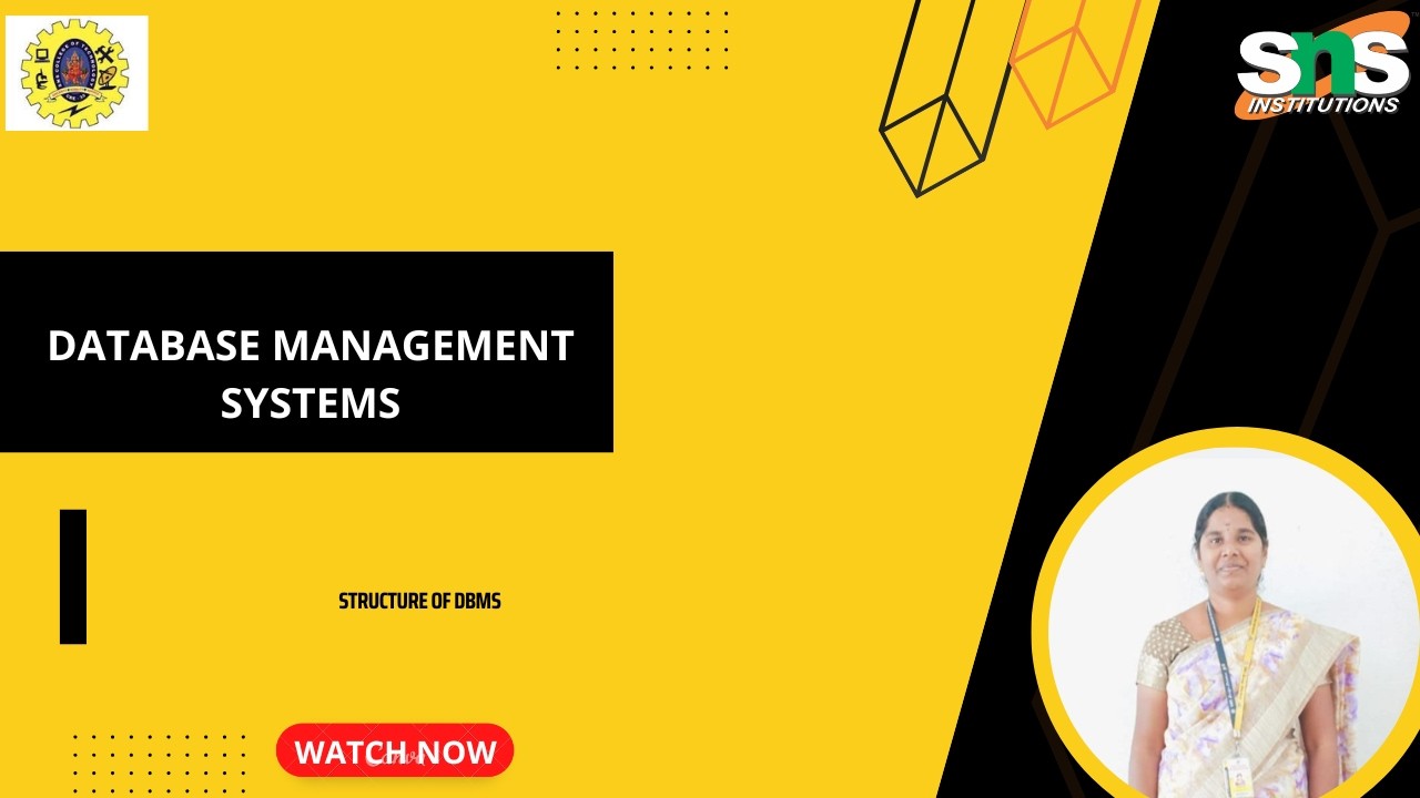Structure of Database Management Systems|Database Management Systems|SNS institutions