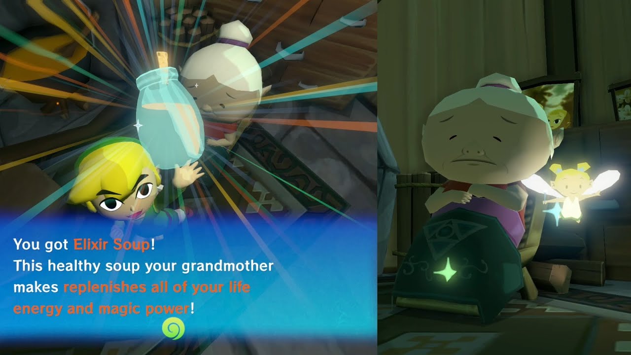 Toon Link heals Grandma | You got Elixir Soup! | The Legend of Zelda: The Wind Waker HD