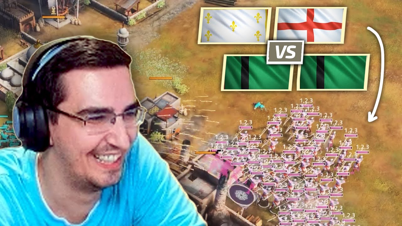 Going Mass Longbow vs Double Delhi in 2v2 AOE4...