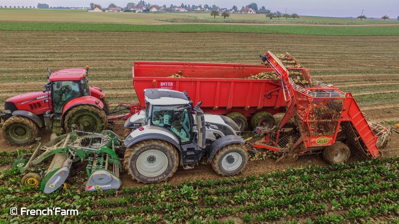 Arrachage Betteraves VALTRA poste inversé FRANQUET-GILLES