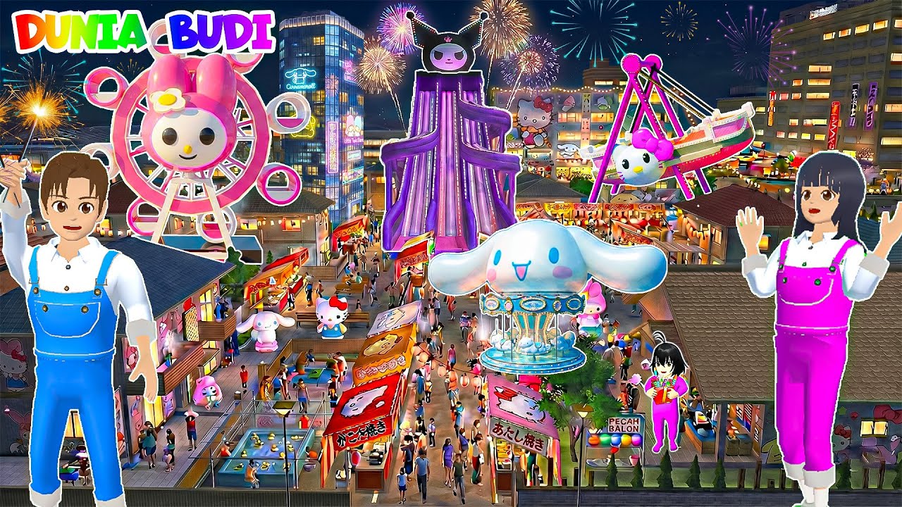Yuta Mio Ubah Seluruh Kota Jadi Pasar Malam Ada Wahana SANRIO KUROMI MELODY CINNAMONROLL🥳🌈