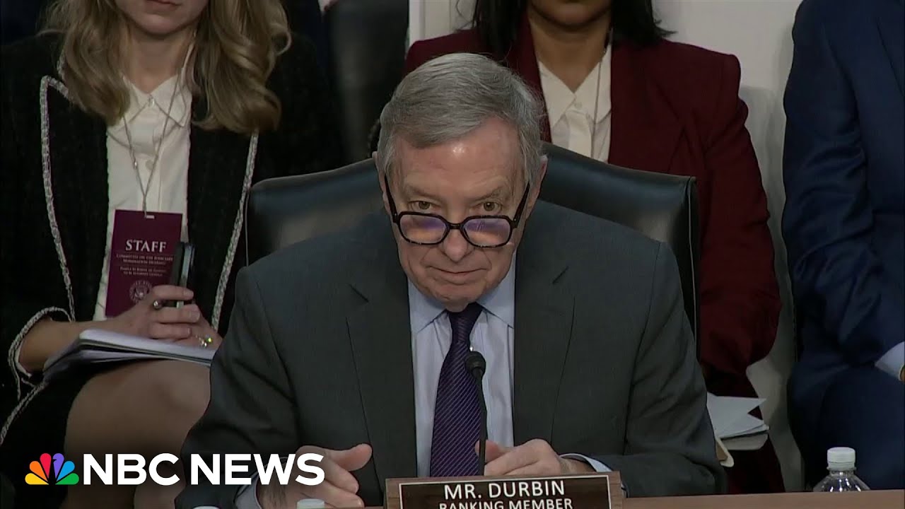 Durbin questions Pam Bondi about Kash Patel's comments on QAnon