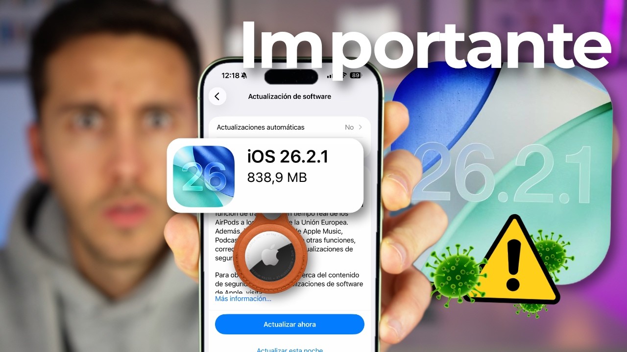 iOS 26.2.1 SALE HOY con nuevo AirTag 2 🔥 ¡Actualización IMPORTANTE para tu iPhone!