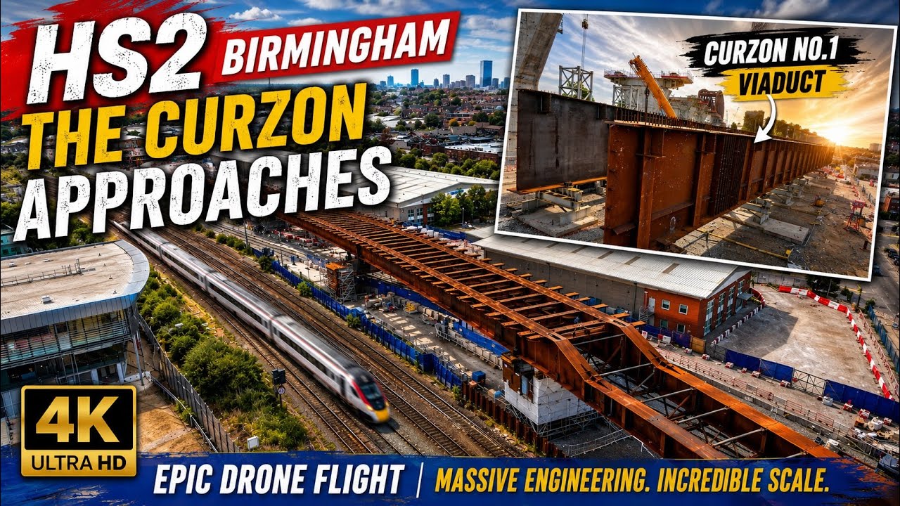 HS2 CURZON STREET APPROACH VIADUCTS IN 4K | Epic Drone Flight | Birmingham