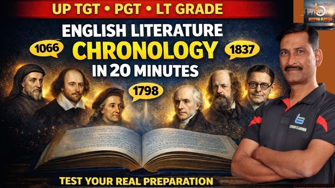 English Literature Chronology MCQs in 20 Minutes | UP TGT PGT LT Grade #UPTGT #UPPGT #LTGradeEnglish
