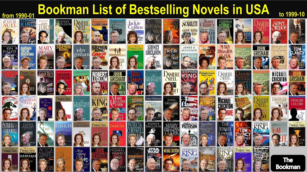 1990s novels from Bookman List of Best Selling in US