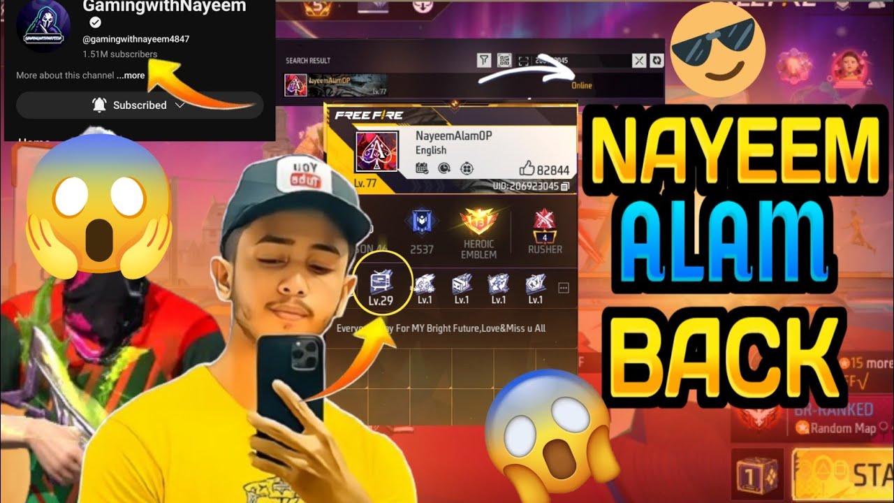 Nayeem Alam Back 😱 এটা কি সত্য নাকি এটা বানানো কথা 😥#freefire #video #youtube