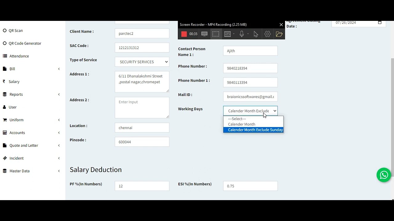 Adding Client KAAPAN security guard management software demo