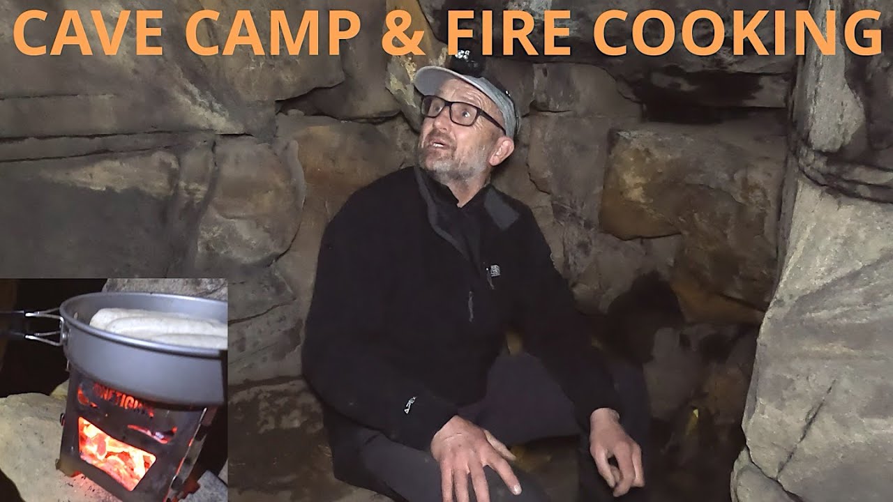 Camping in a Cave - Cooking on Fire