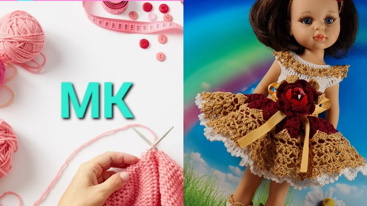 Платье крючком для куклы Паола Рейна* Crochet Dress Tutorial for Dolls