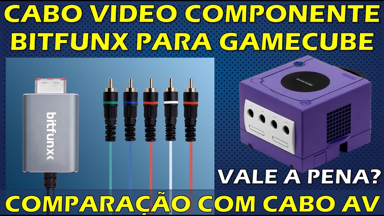 CABO VIDEO COMPONENTE BITFUNX PARA GAMECUBE - VALE A PENA? - UNBOXING E COMPARAÇÃO COM CABO AV