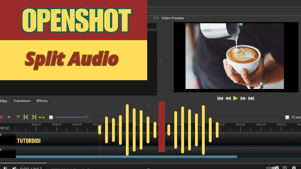 Добавить, Split Audio - OpenShot Video Editor Tutorial # 5