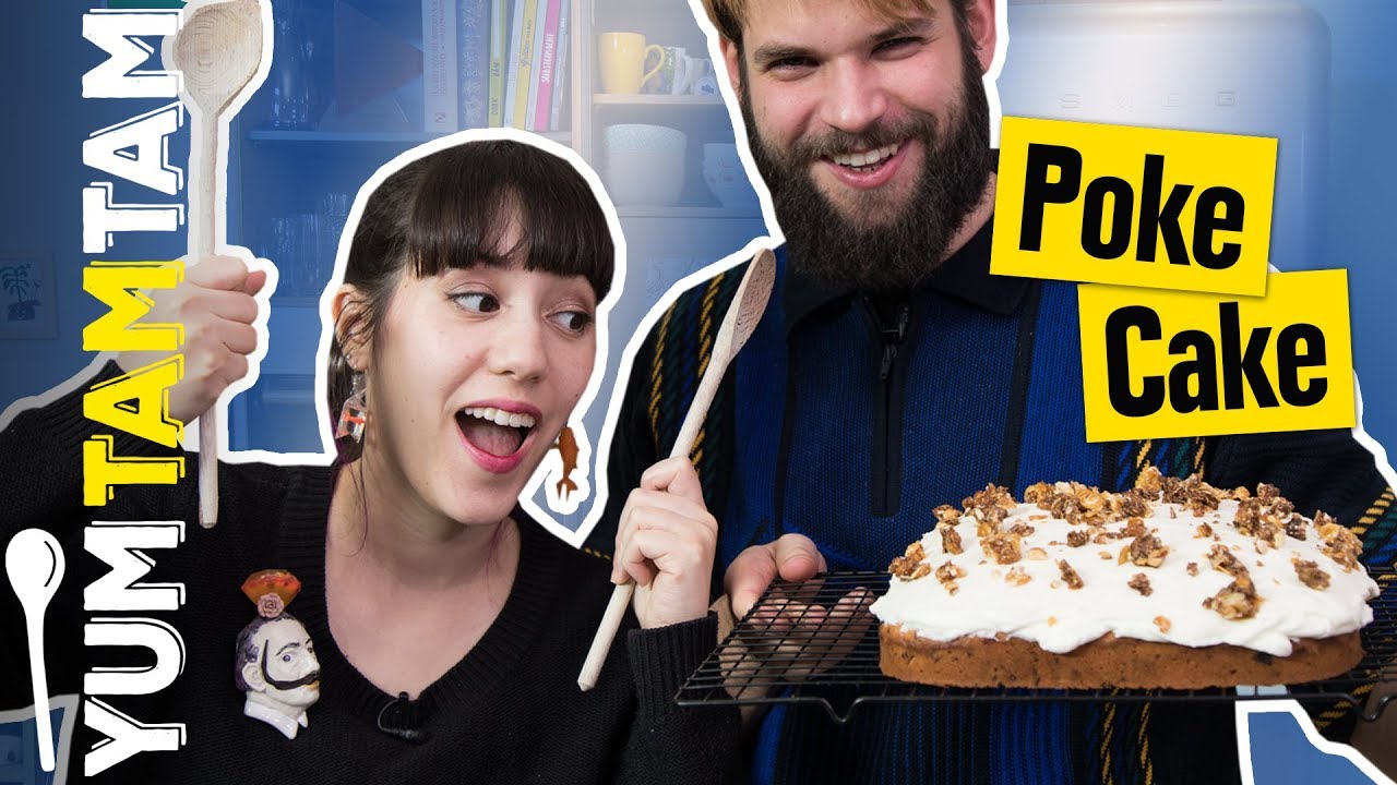 Poke Cake // Löcherkuchen mit Heidelbeersoße // #yumtamtam