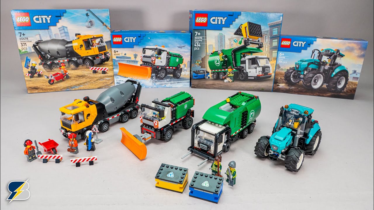 LEGO City 2026 Cement Mixer, Snowplow, Recycling Truck & Tractor Review - So Many Functions!