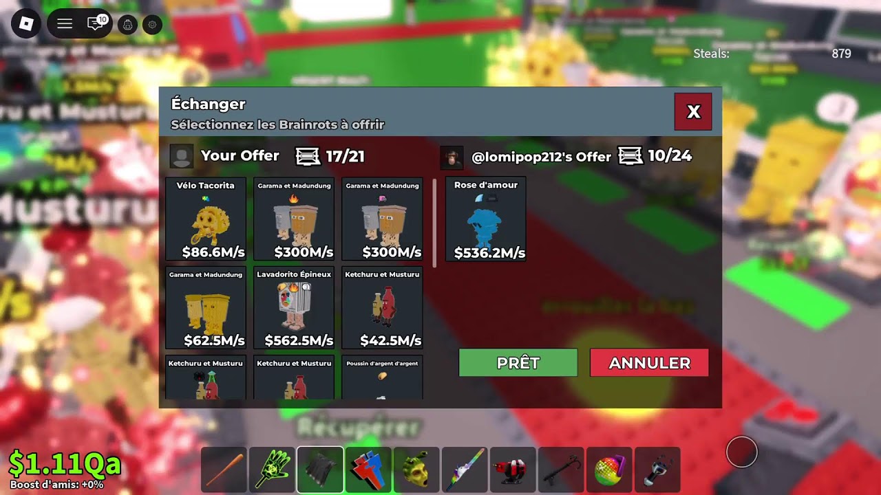 Live Vole un brainrot trade et duel!!