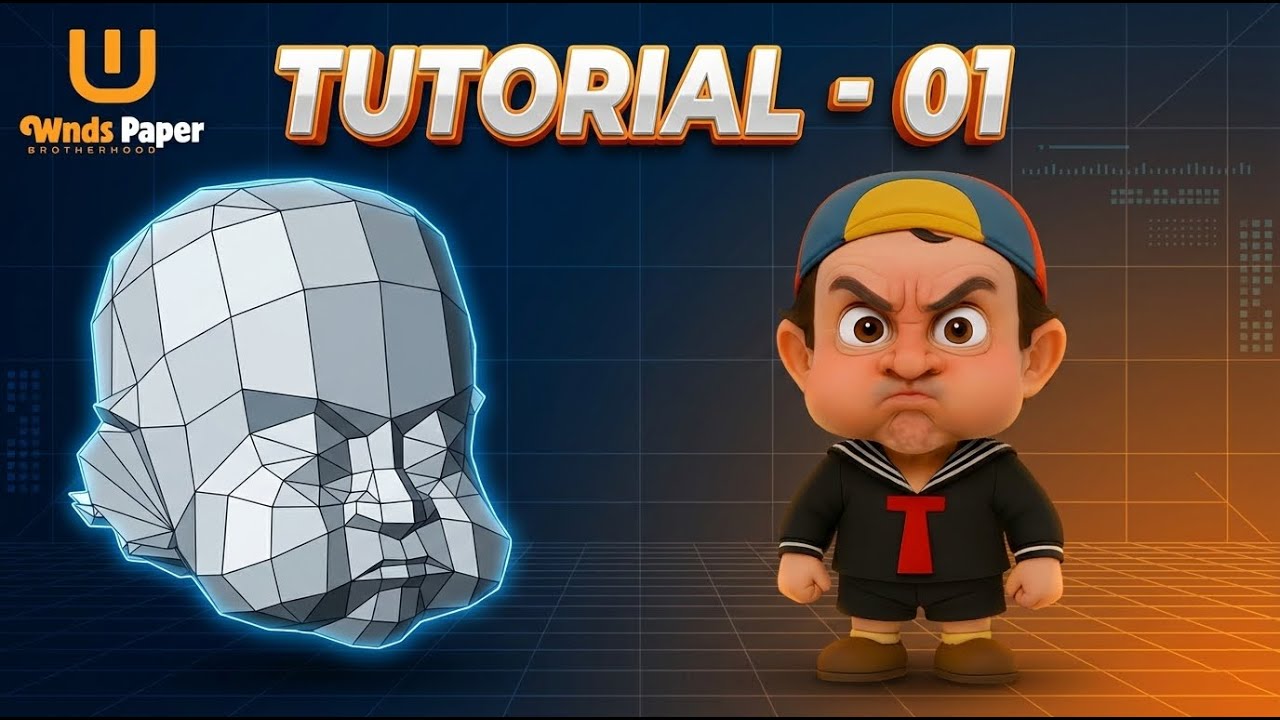 Como Transformar Imagem 2D em Modelo 3D com IA + Retopologia (Metasequoia 3D) | PAPERCRAFT #01