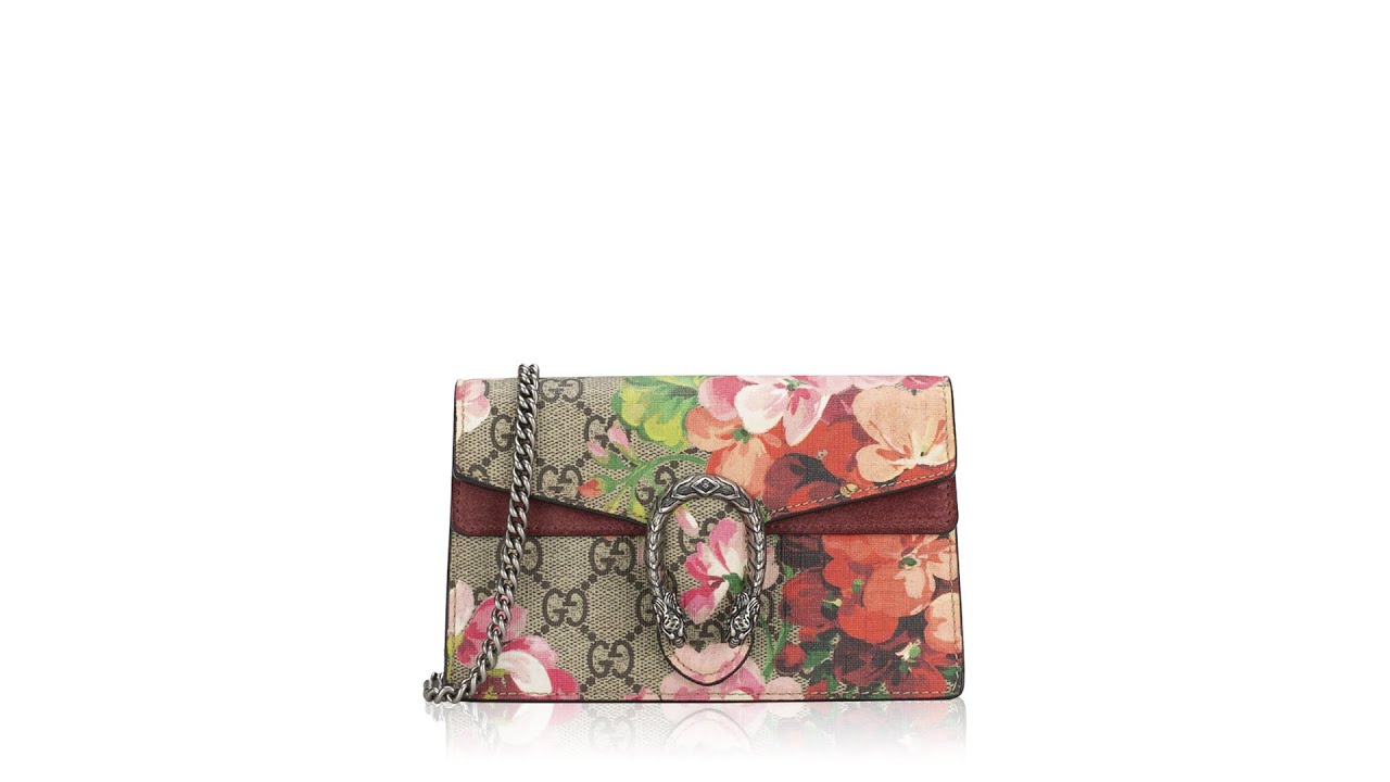 Gucci GG Supreme Blooms Dionysus Super Mini Shoulder Bag Beige Dry Rose