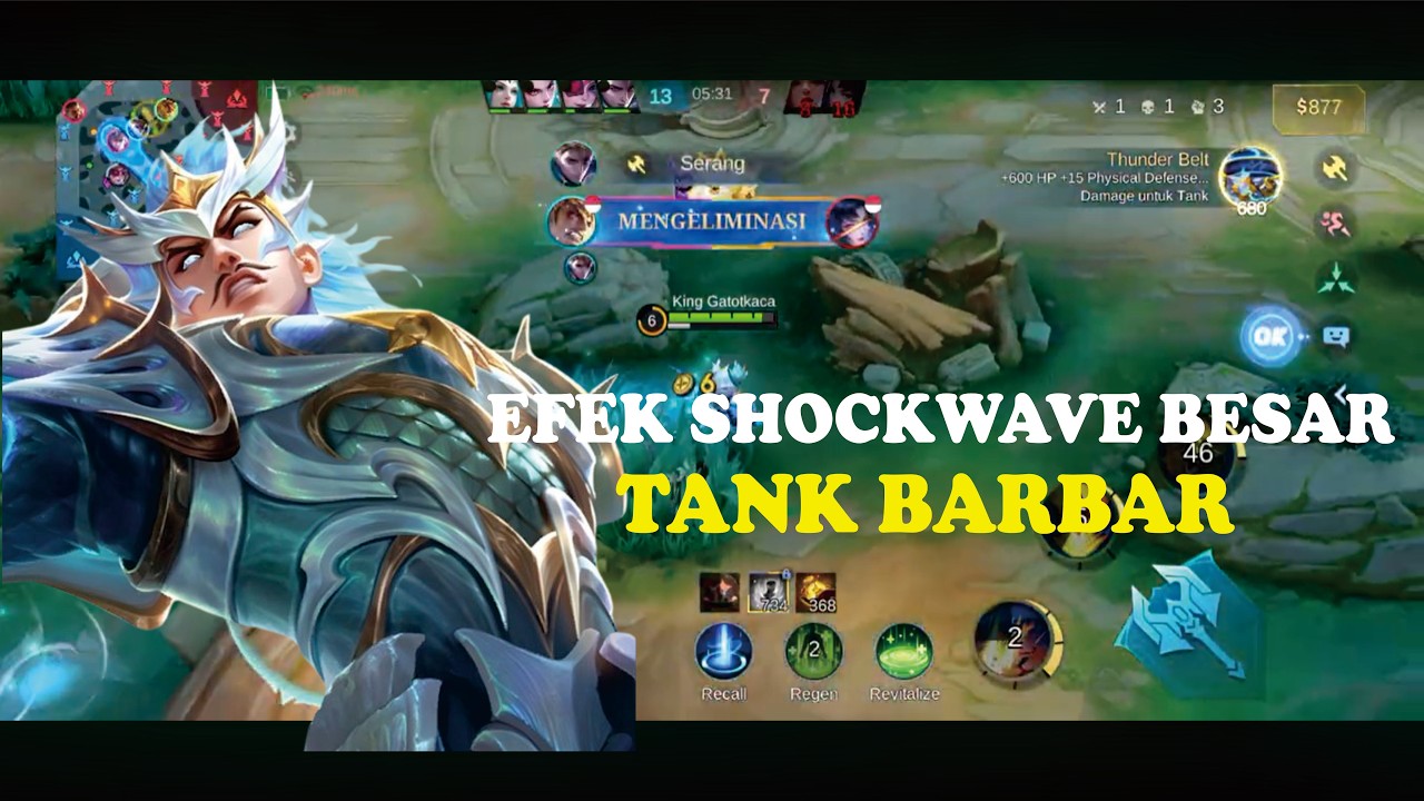 KING Gatotkaca game mobile legends skin tide preserver memberikan assist 21 kill 5