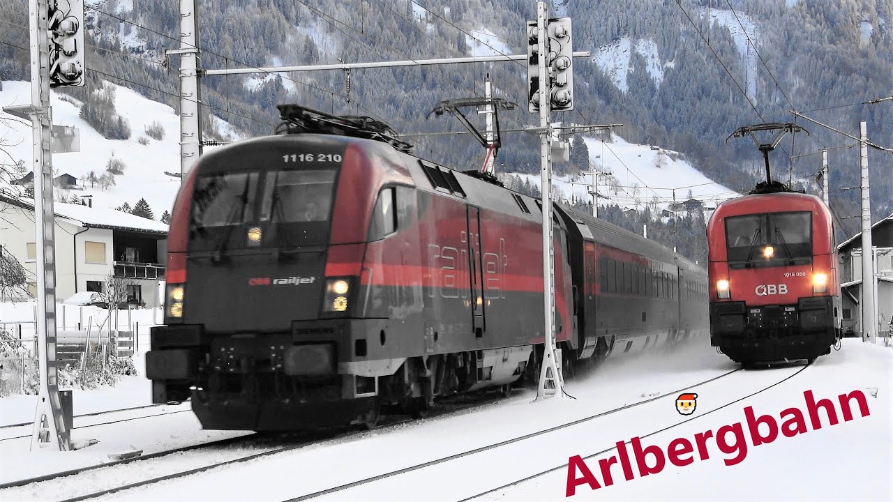 ❄🏔Arlbergbahn: Güterzug lässt Railjet den Vorrang & Güterzug mit RH1144 mit🎺 MAKRO