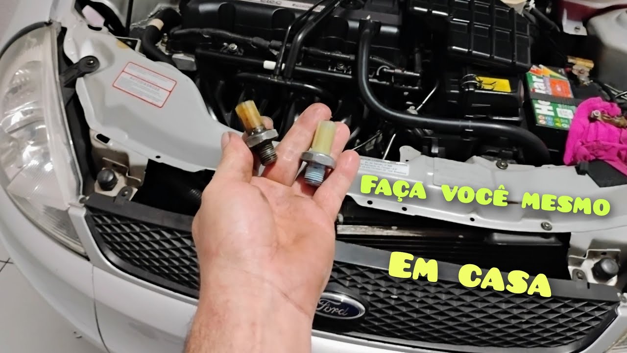 Como trocar CEBOLINHA da luz de óleo do motor Zetec Rocam. Fiesta, Ka, Ecosport, Focus e courier.