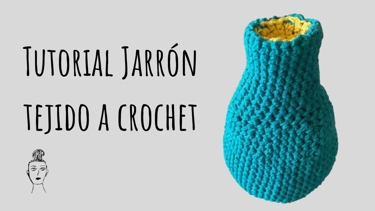 Tutorial de Jarrón / Florero tejido a crochet. Para zurdos paso a paso