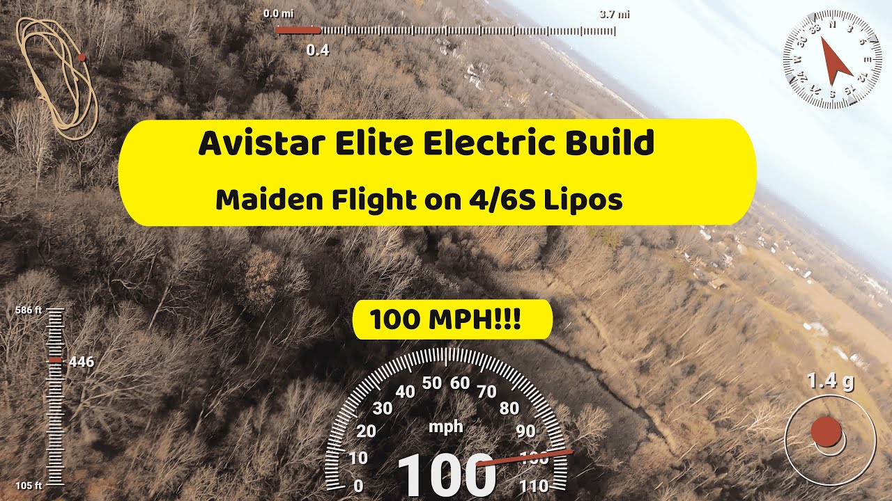 Avistar Elite Electric 100MPH maiden flight