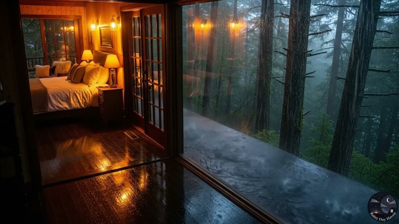 “Heavy Rain & Thunderstorm at Night 🌩️ Best Sleep Sounds”