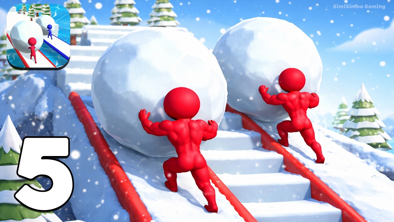 ❄️Snow Racing 3D Gameplay Walkthrough Part 4 – Build Giant Snowballs & Win the Race (Android,iOS)