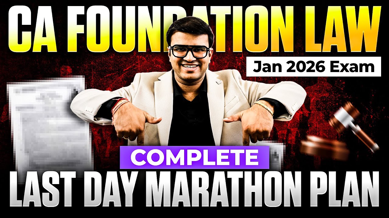 Complete Details about CA Foundation Law Marathon | Jan 26 | ICAI CA | Indresh Gandhi