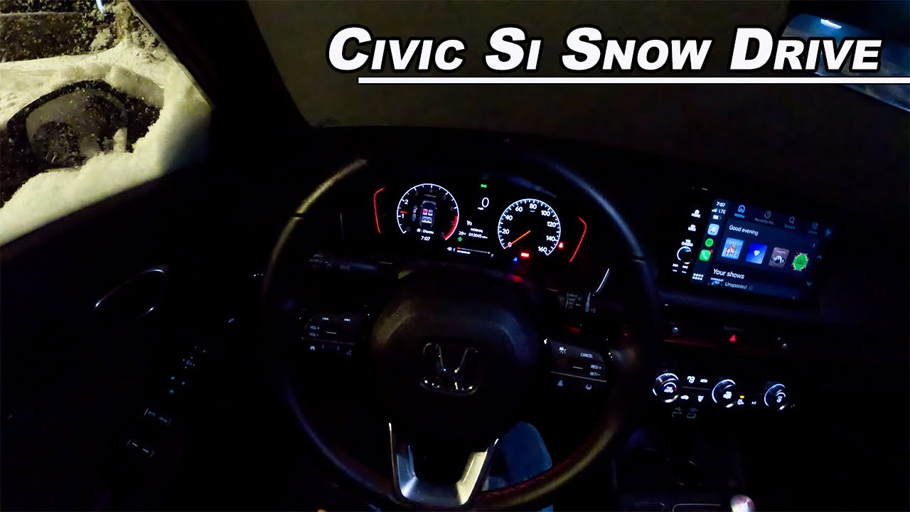 Honda Civic Si 2022 года — поездка по первому снегу (бинауральное аудио от первого лица)