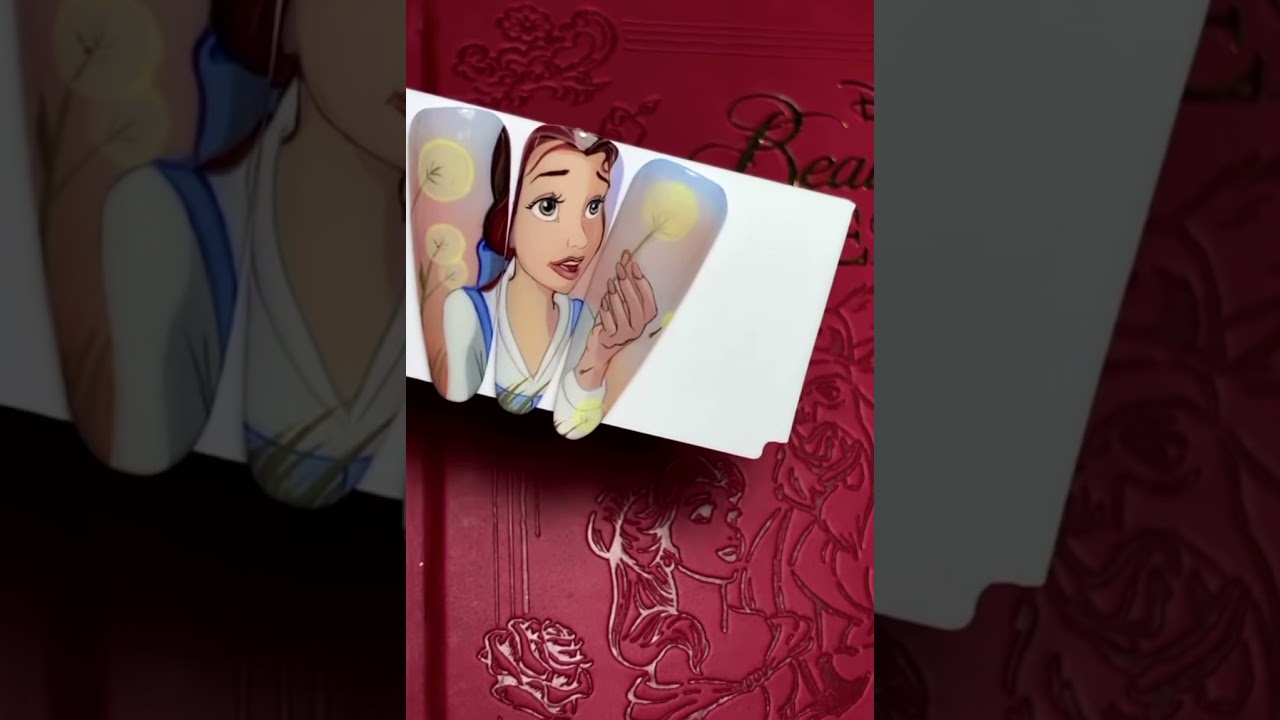 Princess 👑 Beauty and The Beast 🦁 Cartoon Nails #princess #beauty #thebeast #cartoon #nails