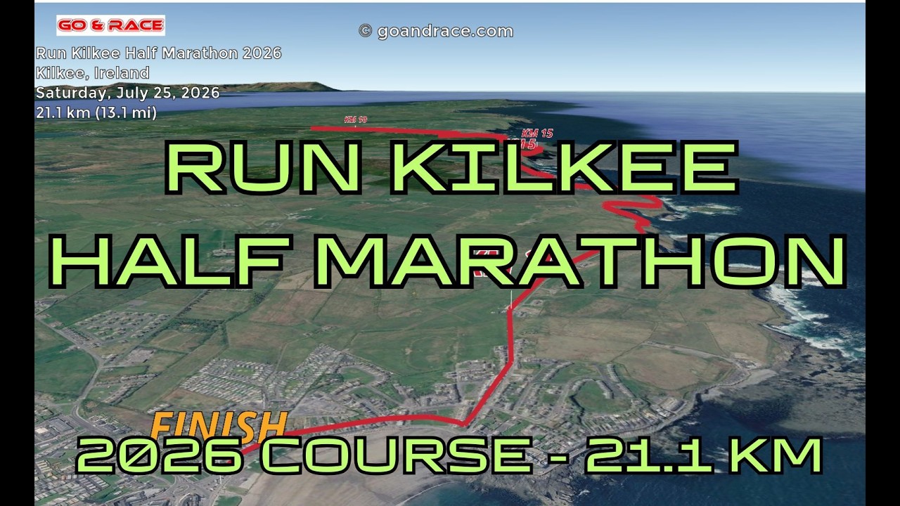 Run Kilkee Half Marathon 2026: 3D Video Course Map | 21.1 km - Kilkee