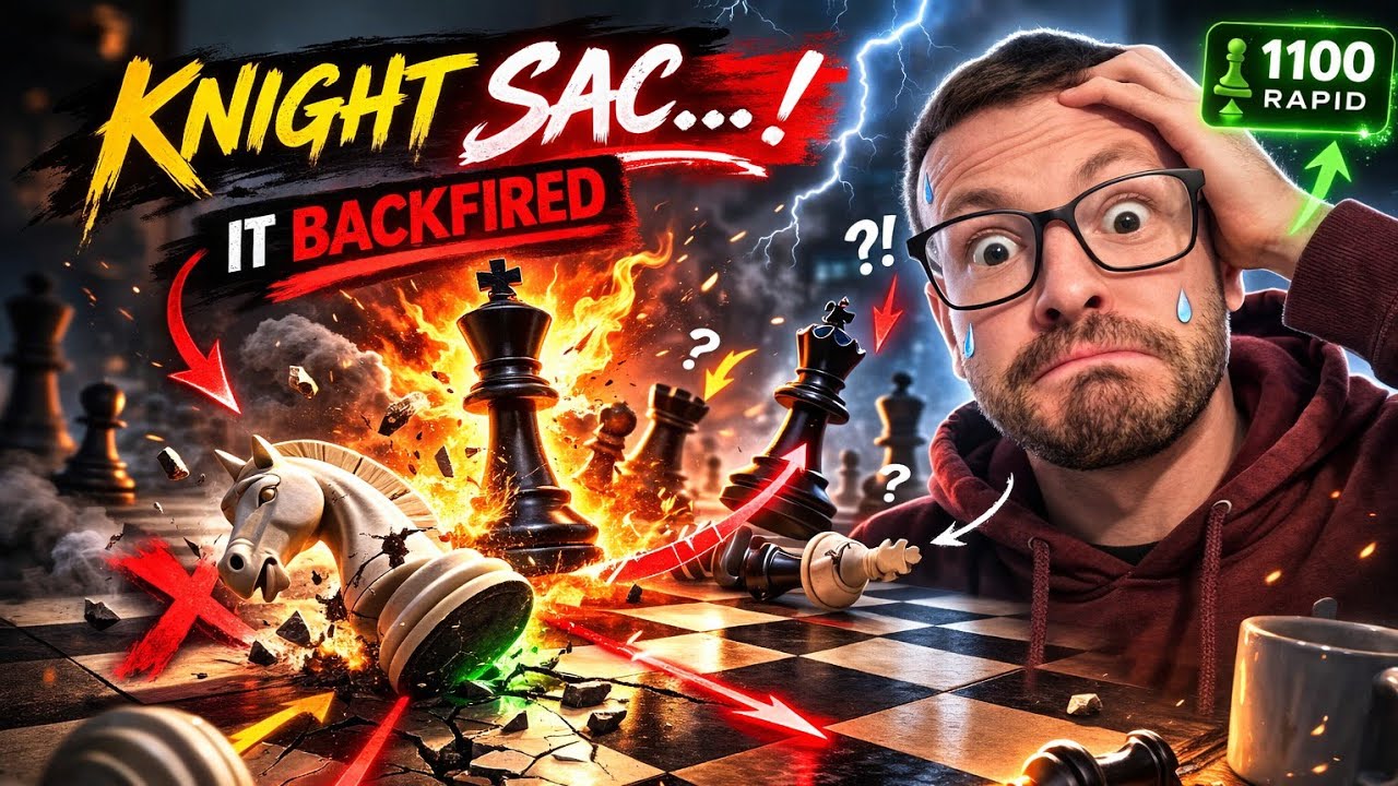 I SACRIFICED A KNIGHT FOR THE ATTACK… and It BACKFIRED 💥♟️ | 1100 Rapid Chess