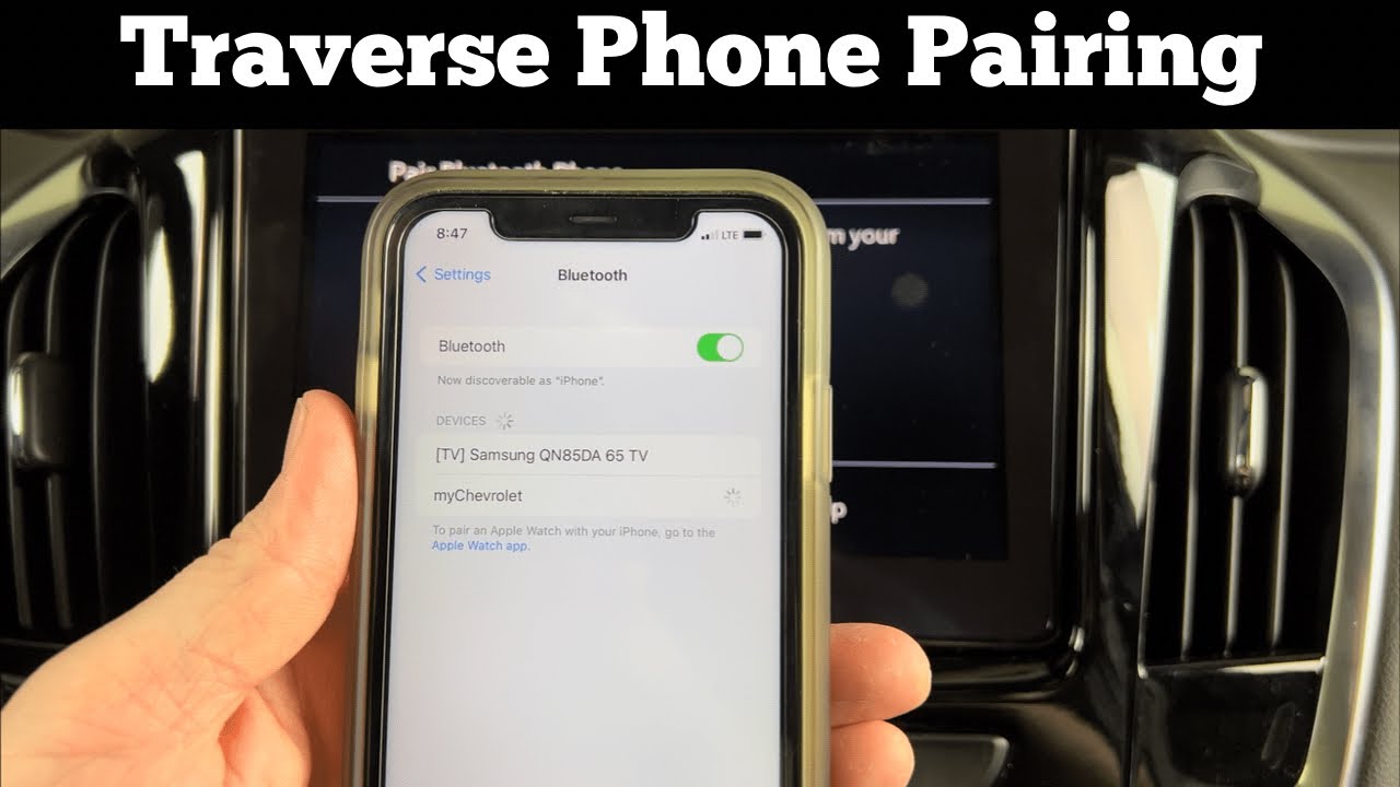 How To Pair Phone With 2018 - 2023 Chevy Traverse Bluetooth - Sync iPhone Connect Samsung Pairing