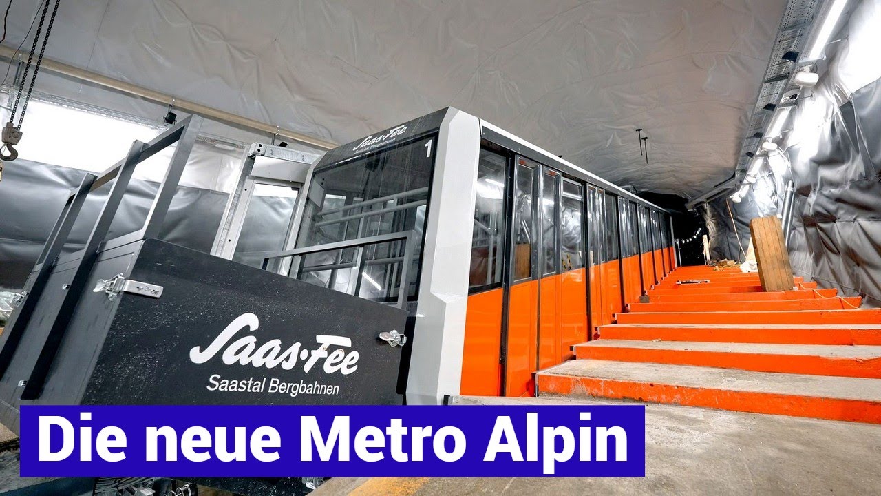 Die neue Metro Alpin Saas Fee Standseilbahn funicular Switzerland