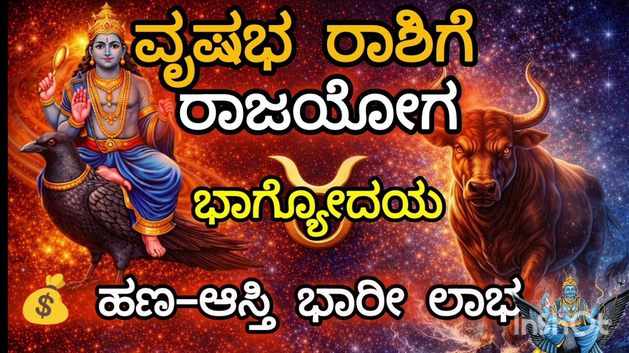 🐂 ವೃಷಭ ರಾಶಿಗೆ ಮಹಾಯೋಗ ಶುರು!💰 ಹಣ ಸಂಗ್ರಹ • 🏠 ಆಸ್ತಿ • 🚗 ವಾಹನ ಯೋಗ🪐 ನಿಧಾನವಾದರೂ ಶಾಶ್ವತ ಸಕ್ಸಸ್ ಖಚಿತ!👉 