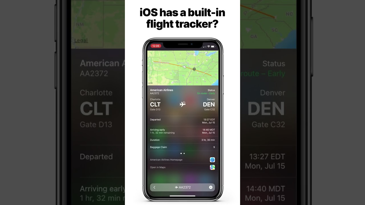 How to use the built-in flight tracker on iOS