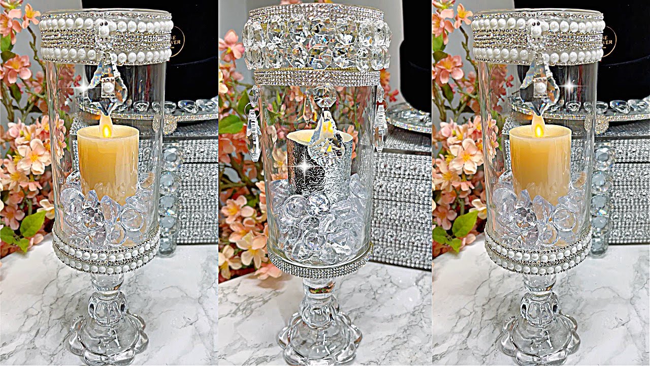 DIY ROOM DECOR HOME DECOR GLAM CANDLE DISPLAY VASES  DIY
