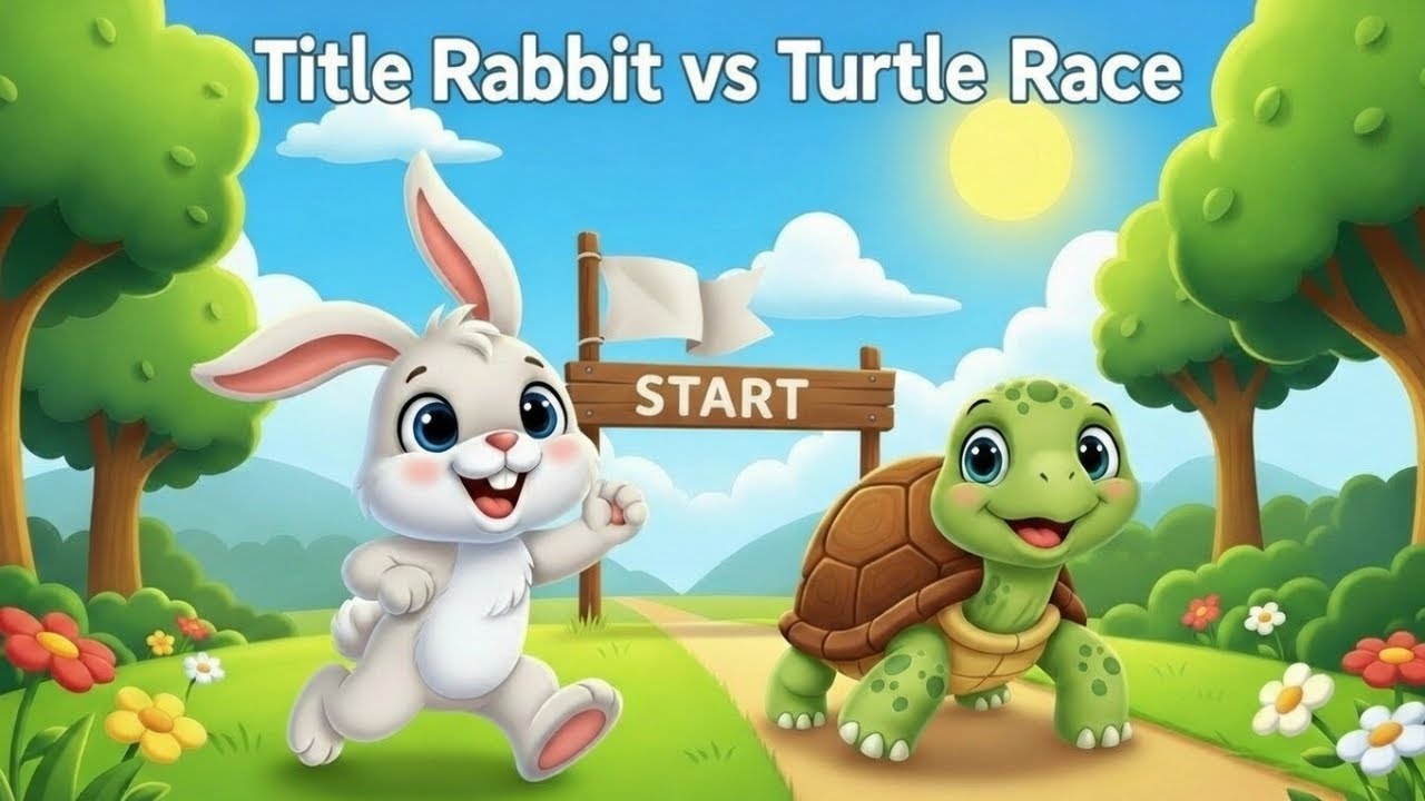 Rabbit vs Turtle Race 🐢🐇 | Bedtime Moral Story | Slow and Steady Wins