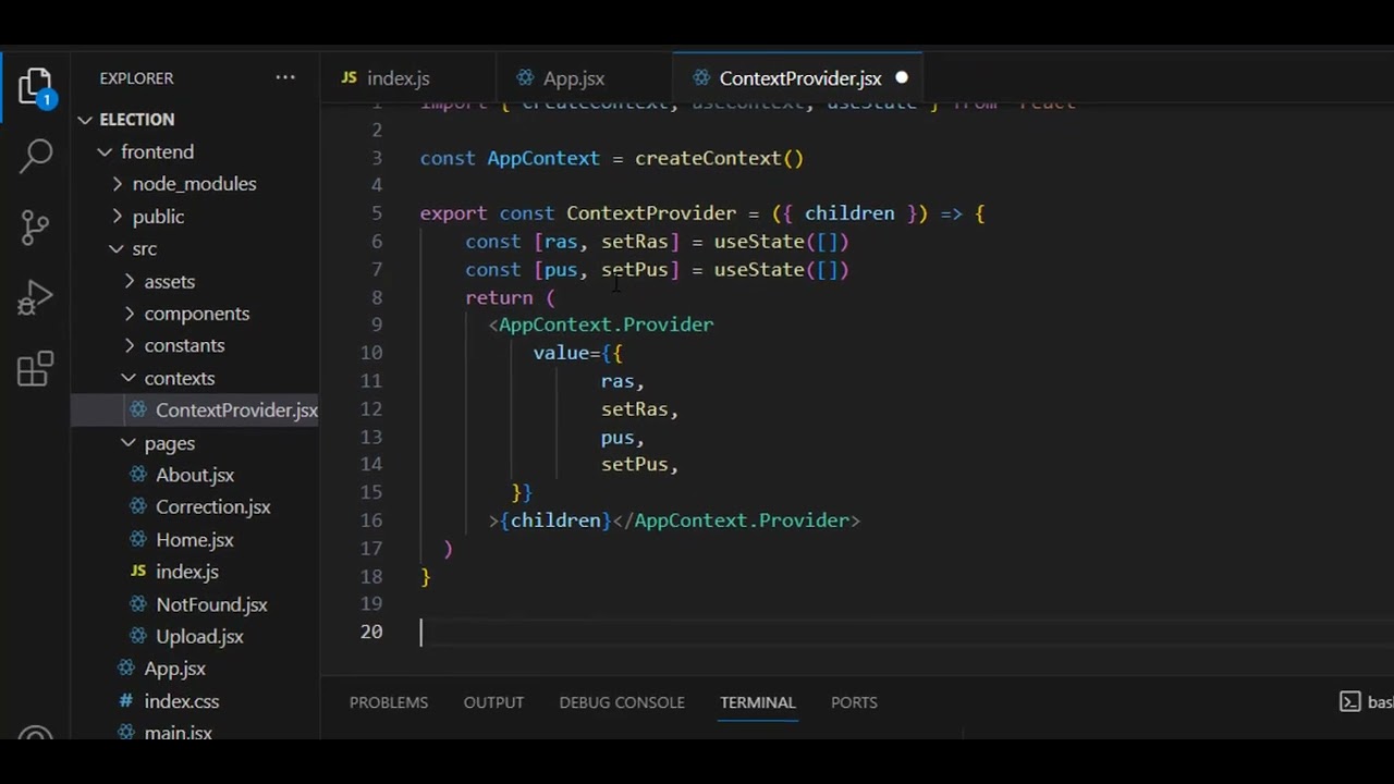 React Vite Express MySQL - part 18 - passing data between components using React Context
